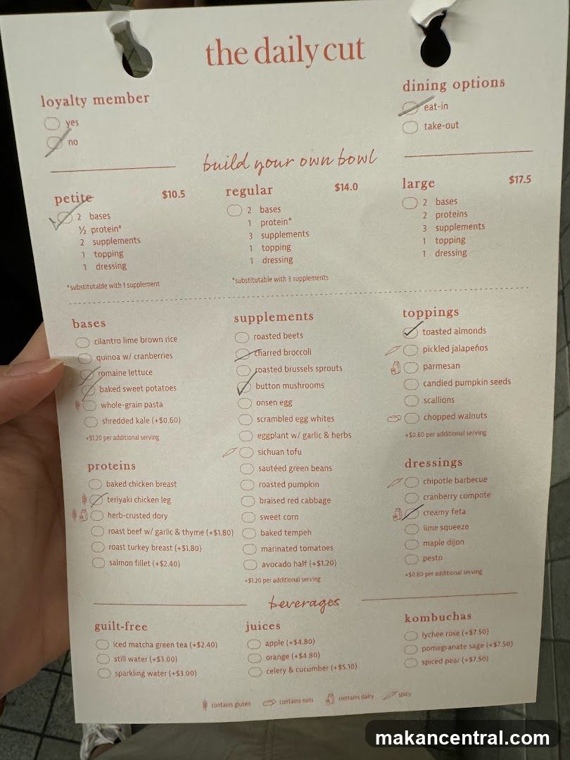 The Daily Cut Menu