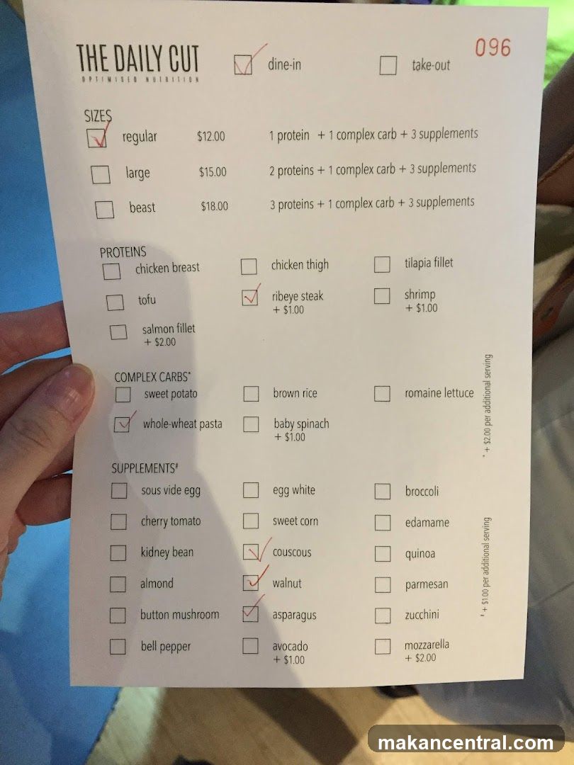 The Daily Cut Menu