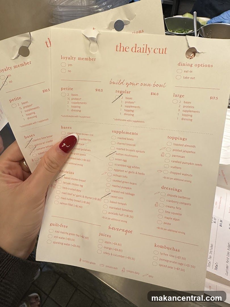The Daily Cut Menu