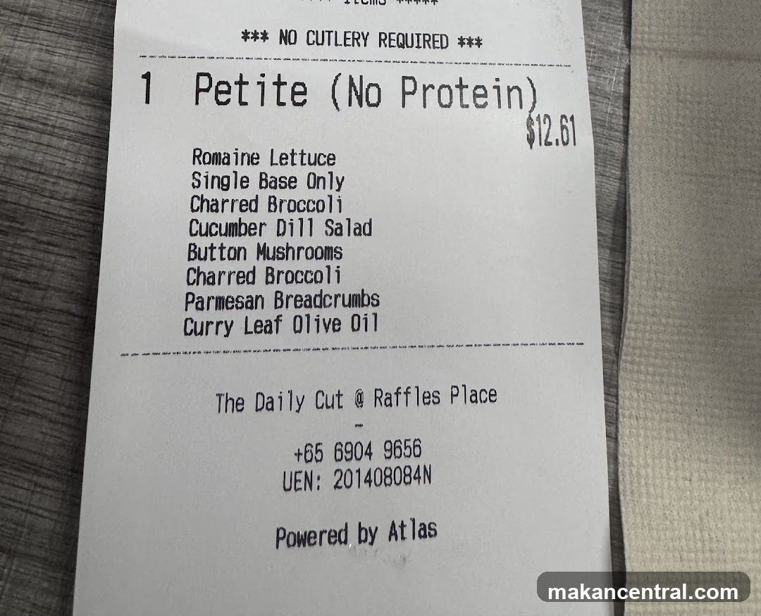 Receipt from The Daily Cut @ Raffles Place