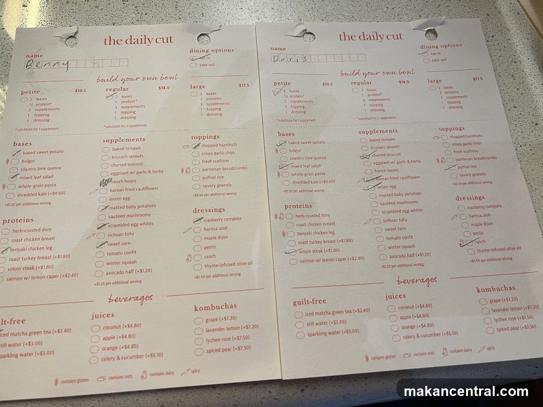 The Daily Cut Menu