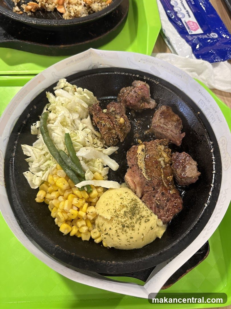 Food Plate on Green Tray