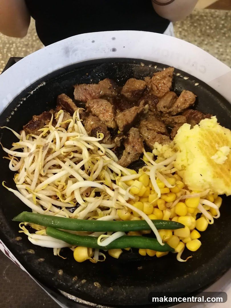 Food dish in a stone bowl
