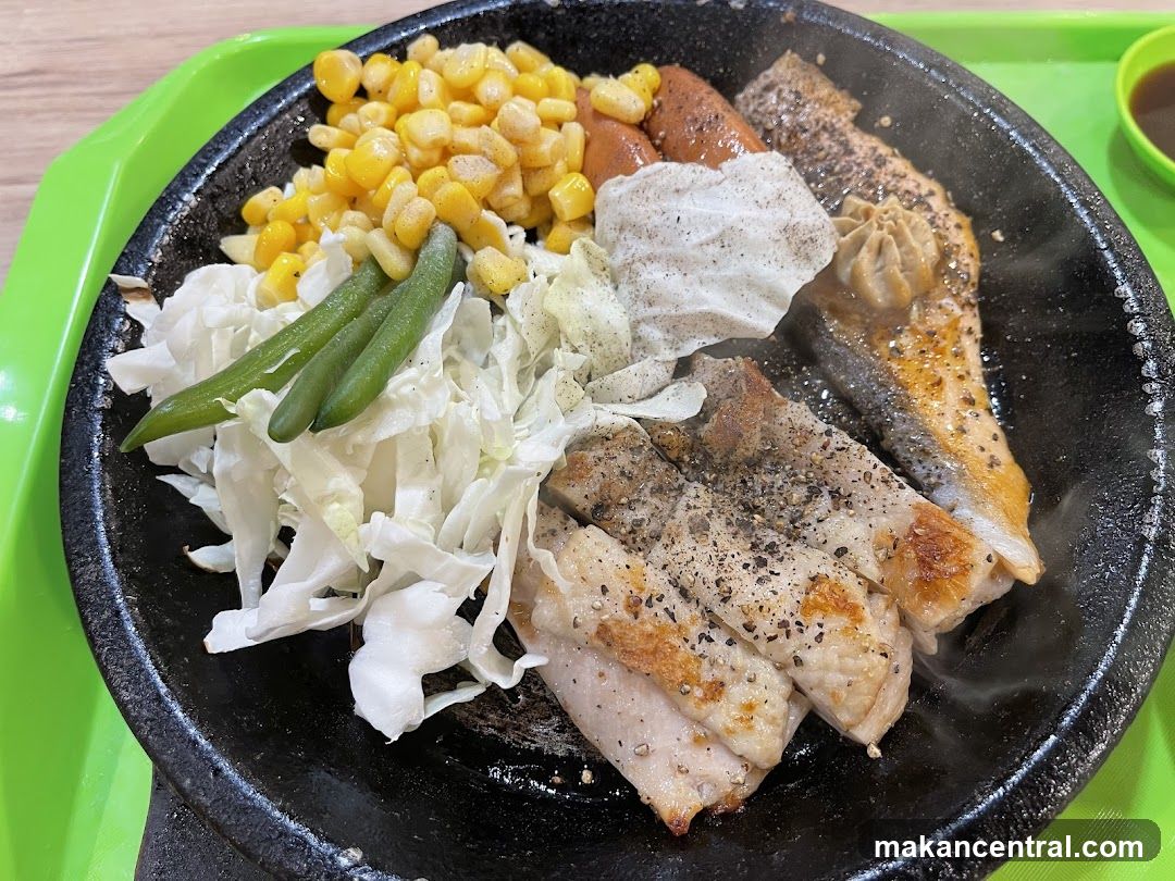 Food Plate on Green Tray