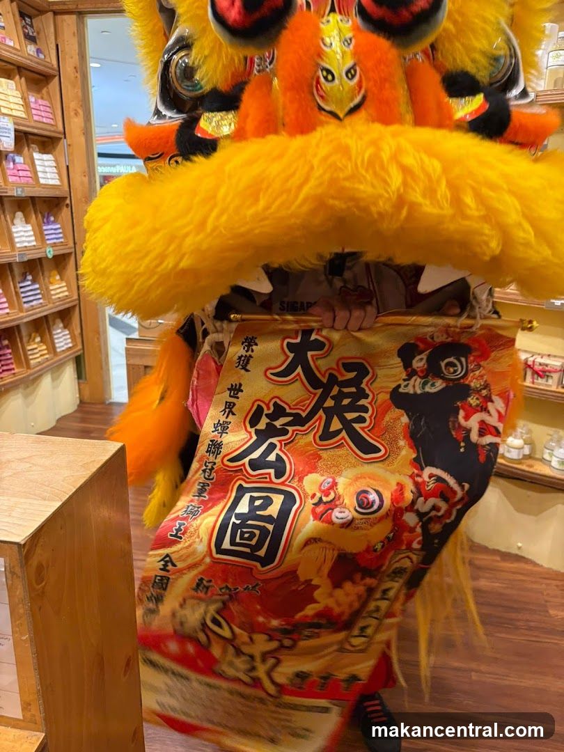 Lion Dance Performance Inside Shop