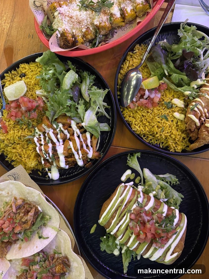 Food Display on Wooden Table