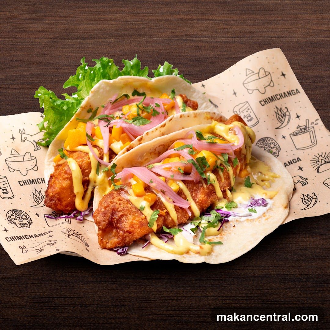 Tacos on branded paper