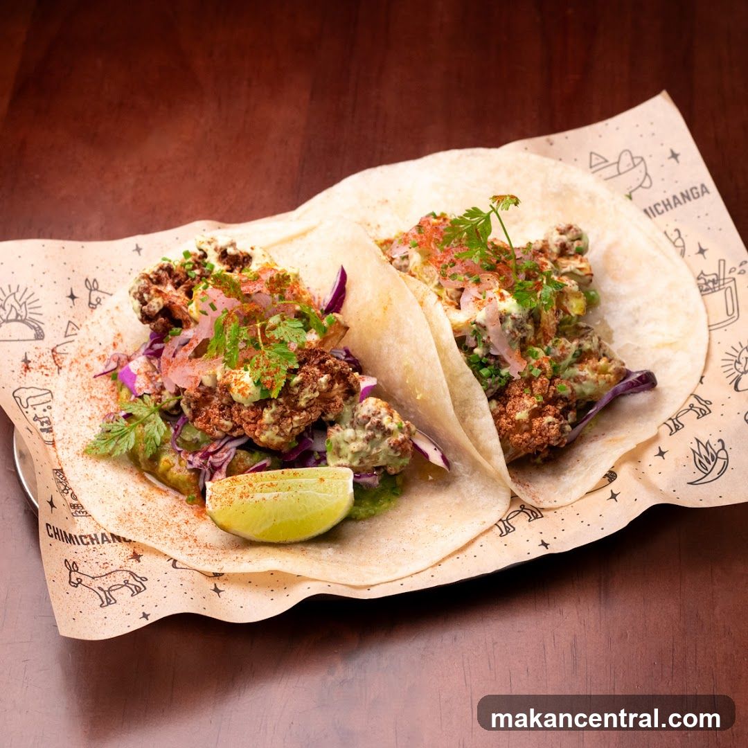 Tacos on branded paper