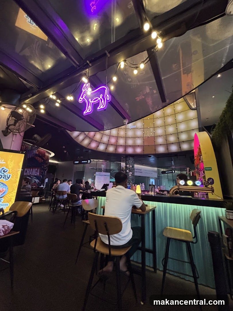 Bar Interior with Neon Signage