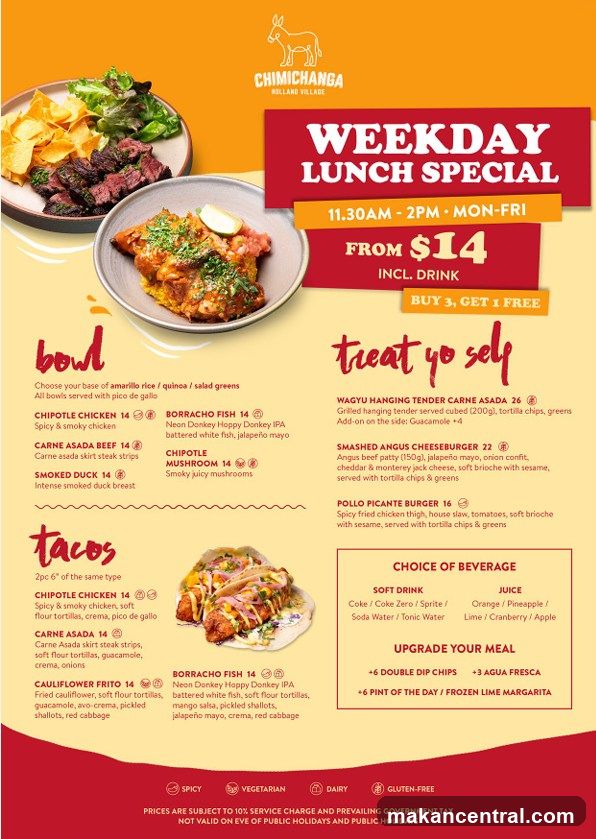 Weekday Lunch Special at Chimichanga Rolland Village