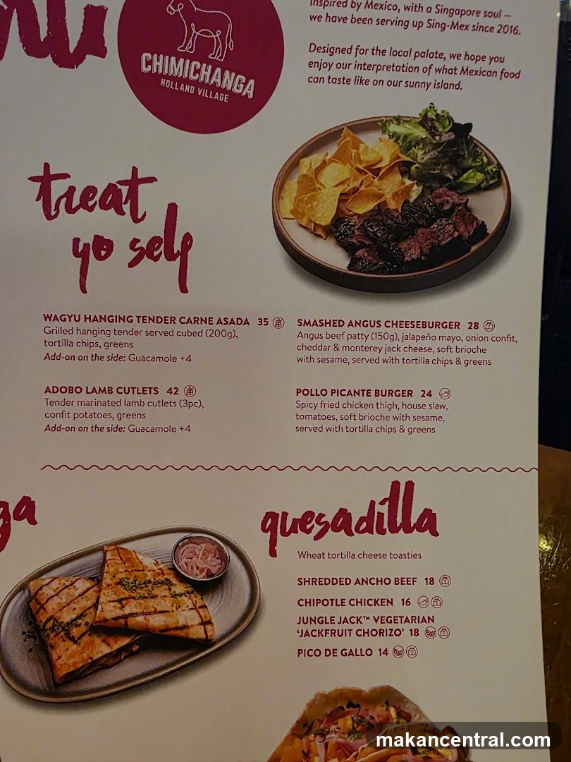 Chimichanga Holland Village Menu