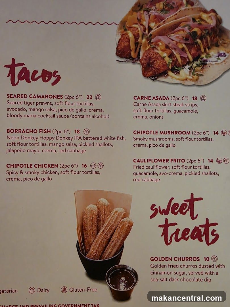 Tacos and Sweet Treats Menu