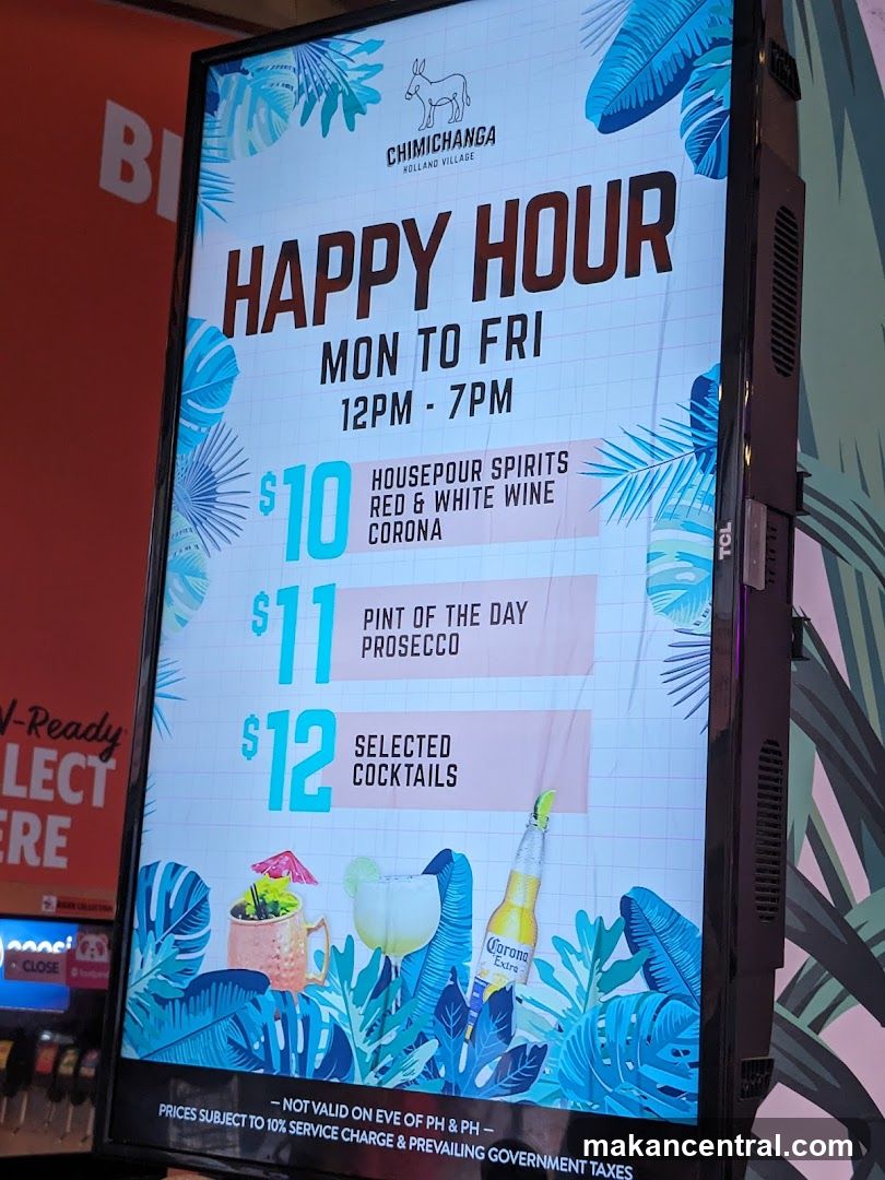 Chimichanga Happy Hour Menu