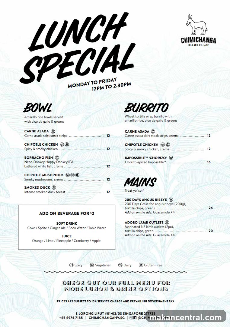 Lunch Special Menu