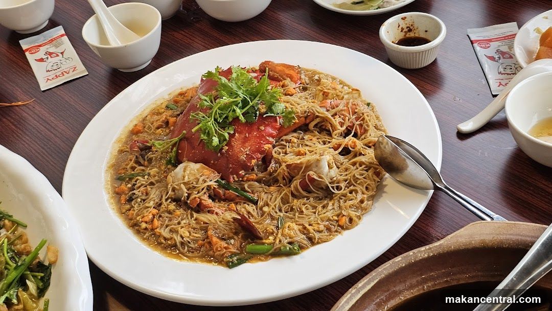 Dining Table with Seafood Noodle Dish