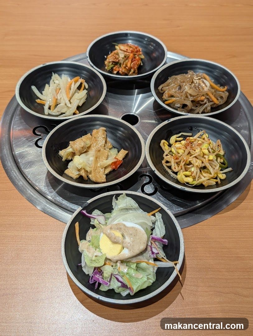 Korean side dishes on a serving tray