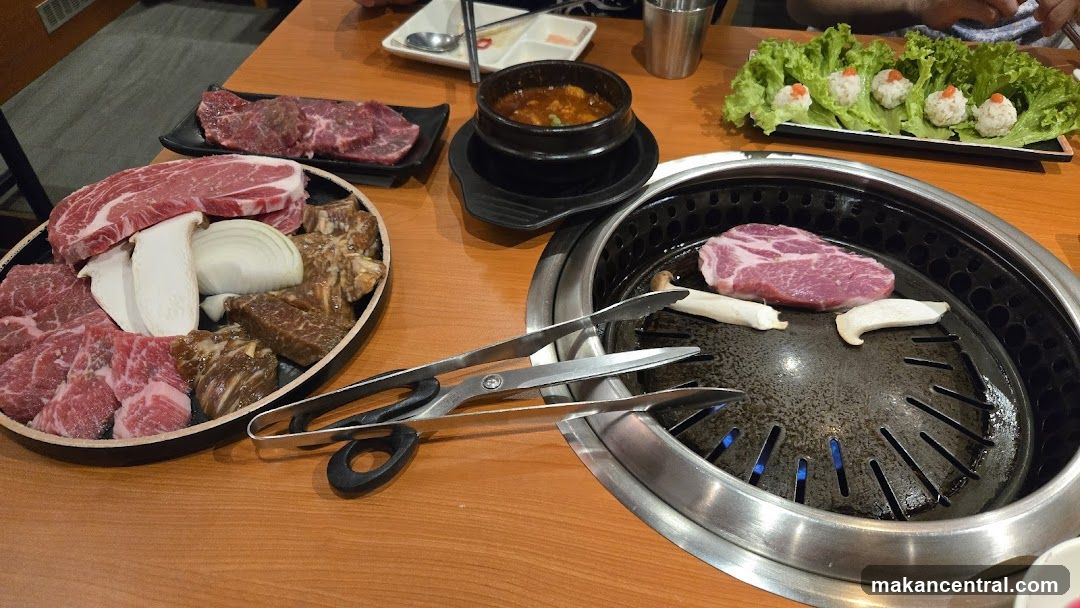 Table with Korean BBQ Setup