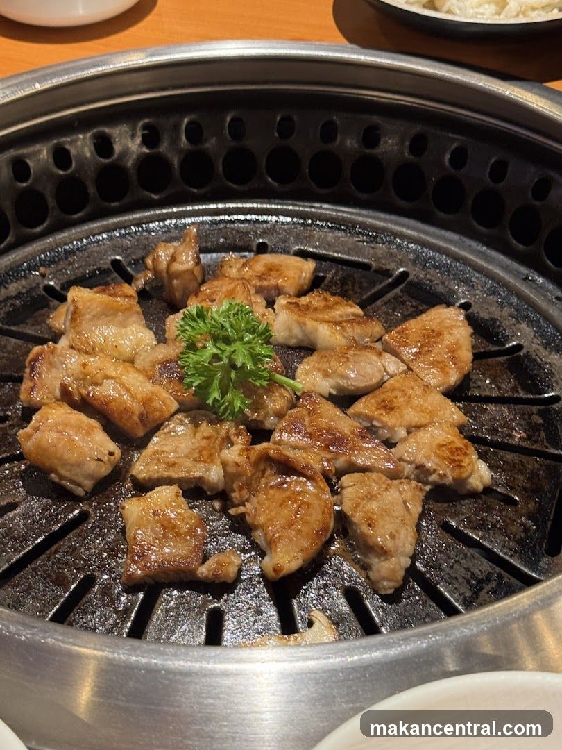 Grilled meat on barbecue grill