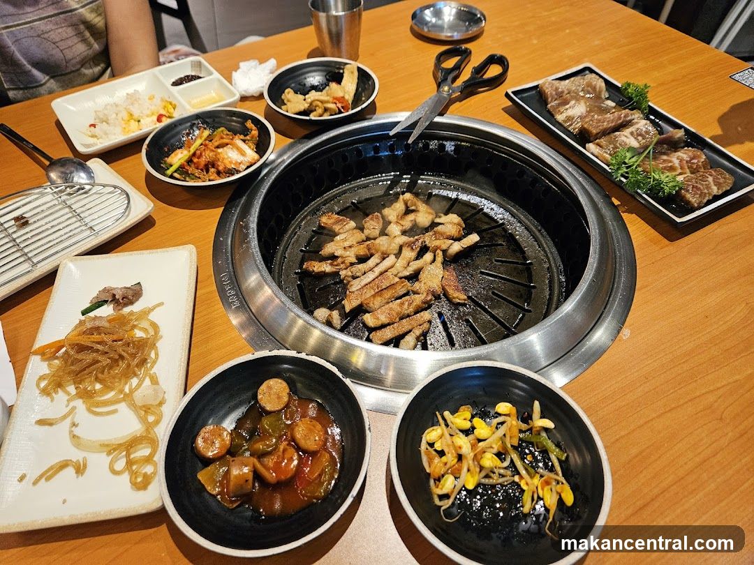 Table with Korean BBQ Setup