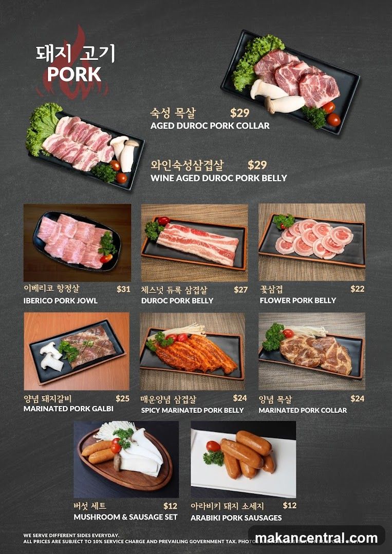 Pork Menu