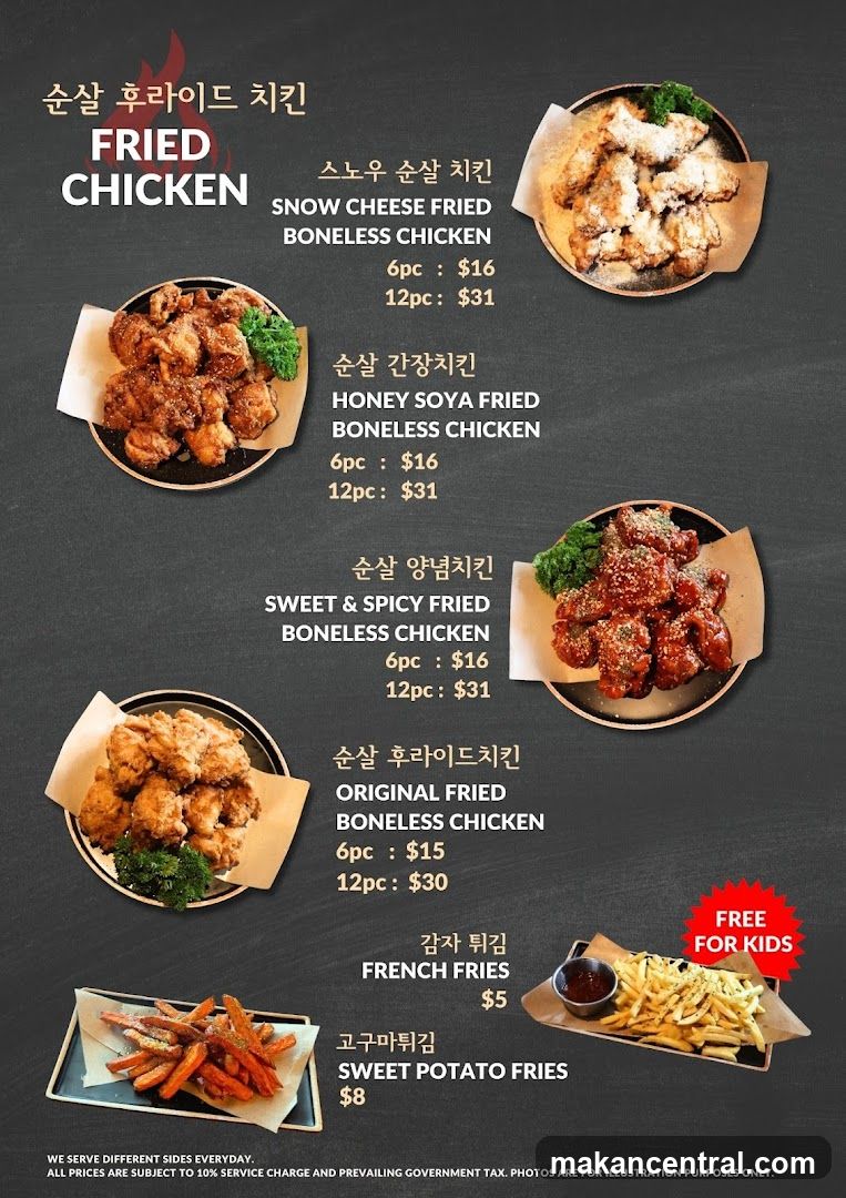 Fried Chicken Menu