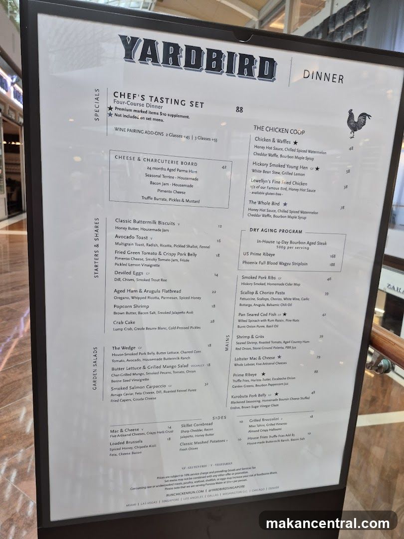 Yardbird Dinner Menu