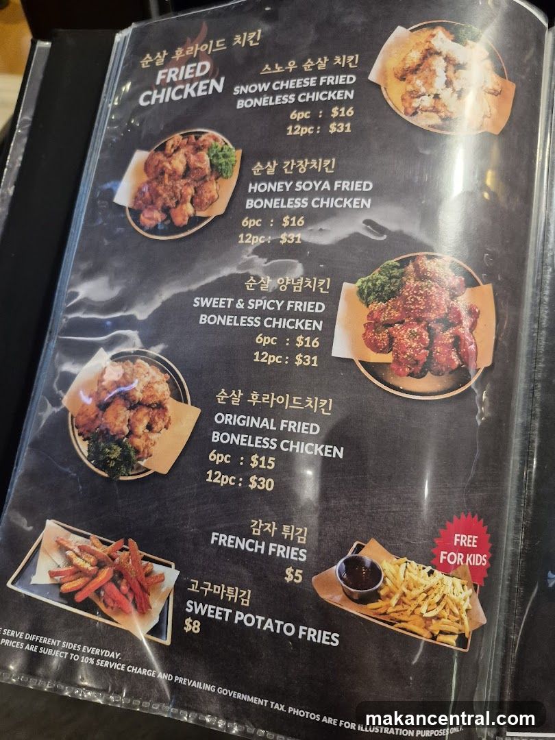 Fried Chicken Menu