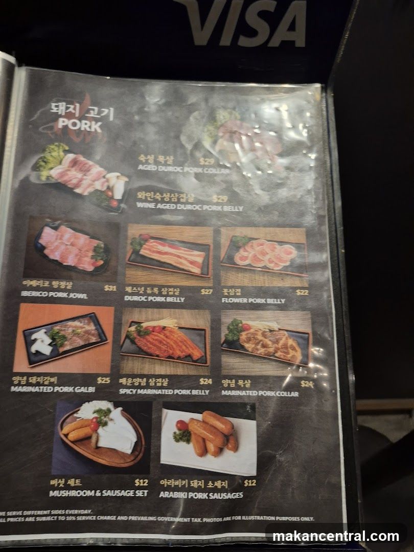 Pork Section Menu