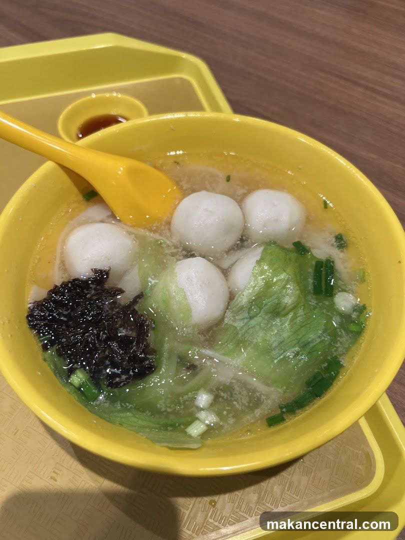 Yellow Bowl of Fish Ball Soup