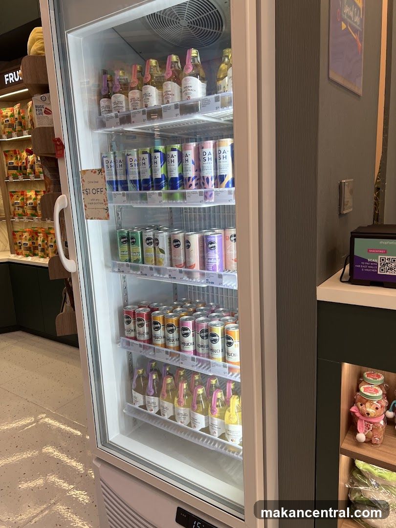 Refrigerated Beverage Display in Store Interior