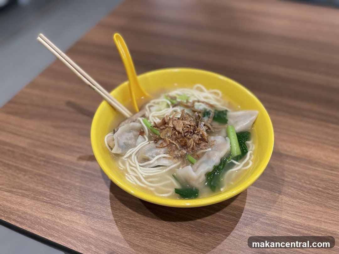 Noodle Bowl on Wooden Table