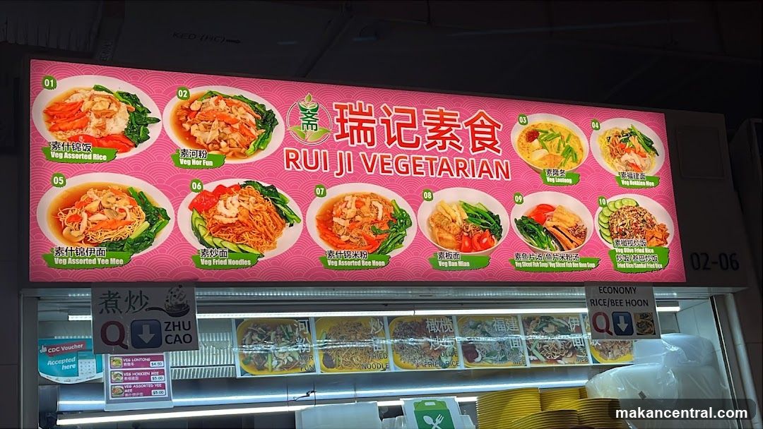 Rui Ji Vegetarian Menu Board