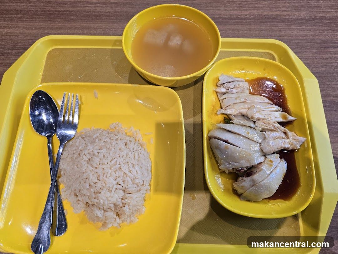 Food served on yellow tray