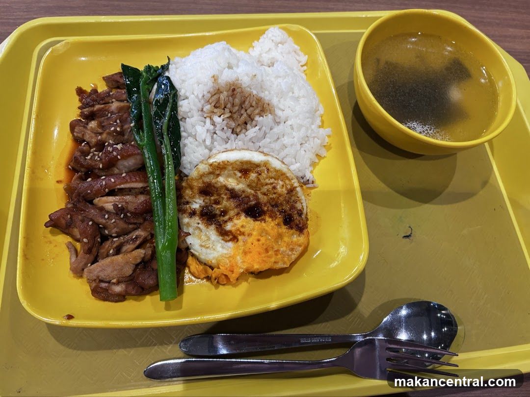 Meal served on yellow tray