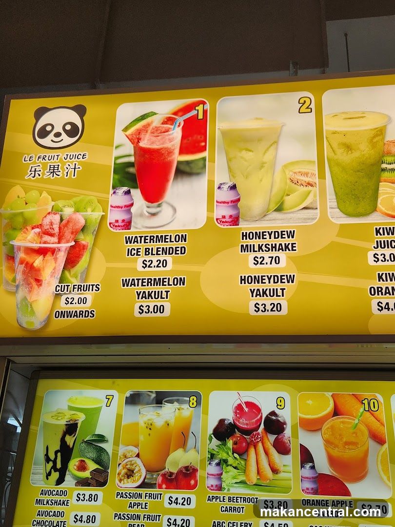 Le Fruit Juice Menu