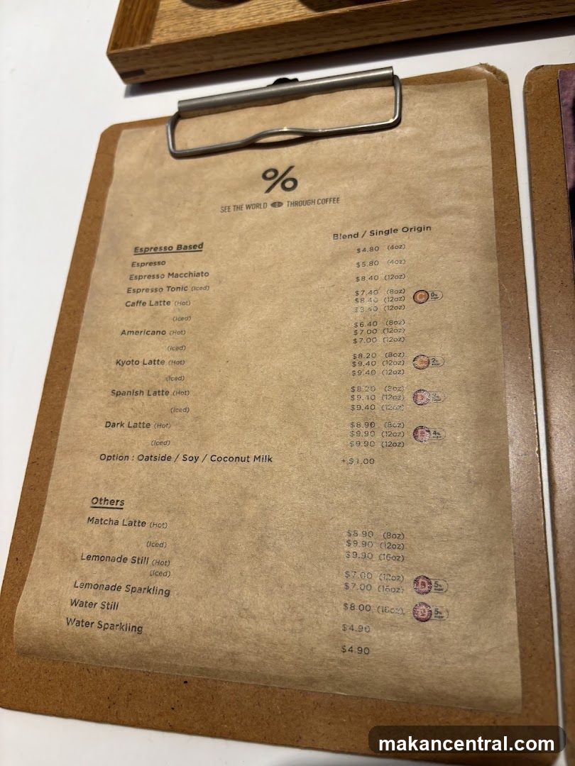Coffee Menu on Clipboard