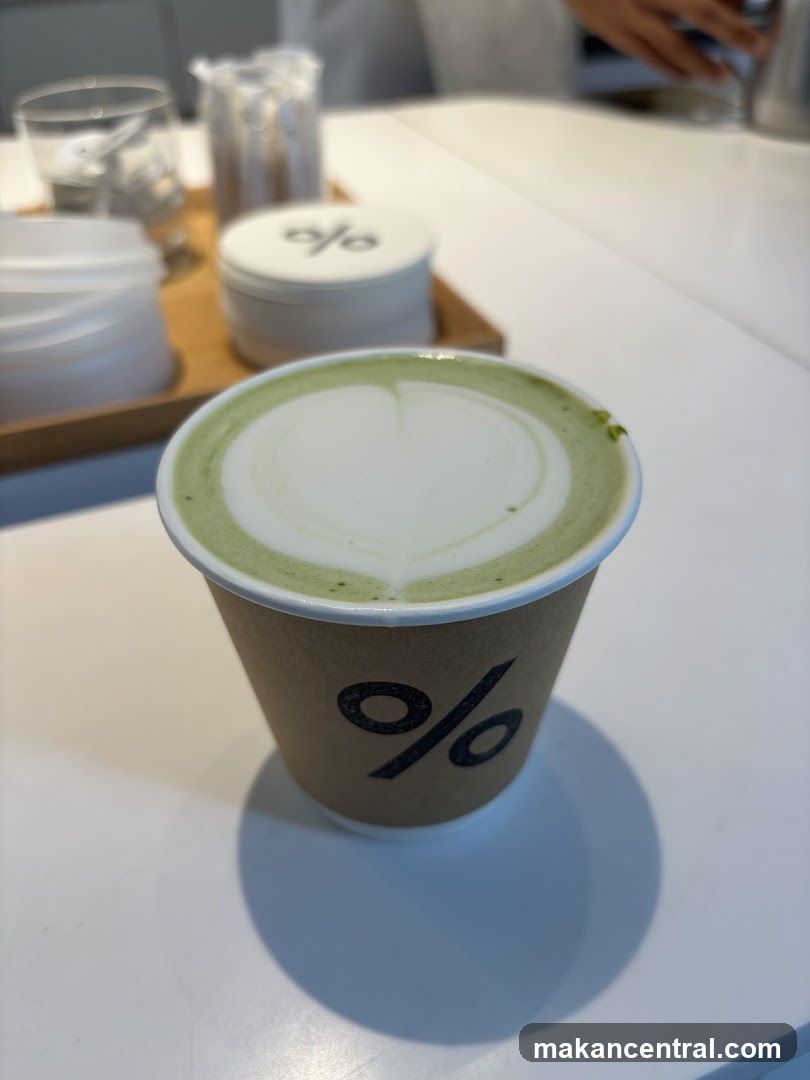Matcha Latte at % Coffee Shop