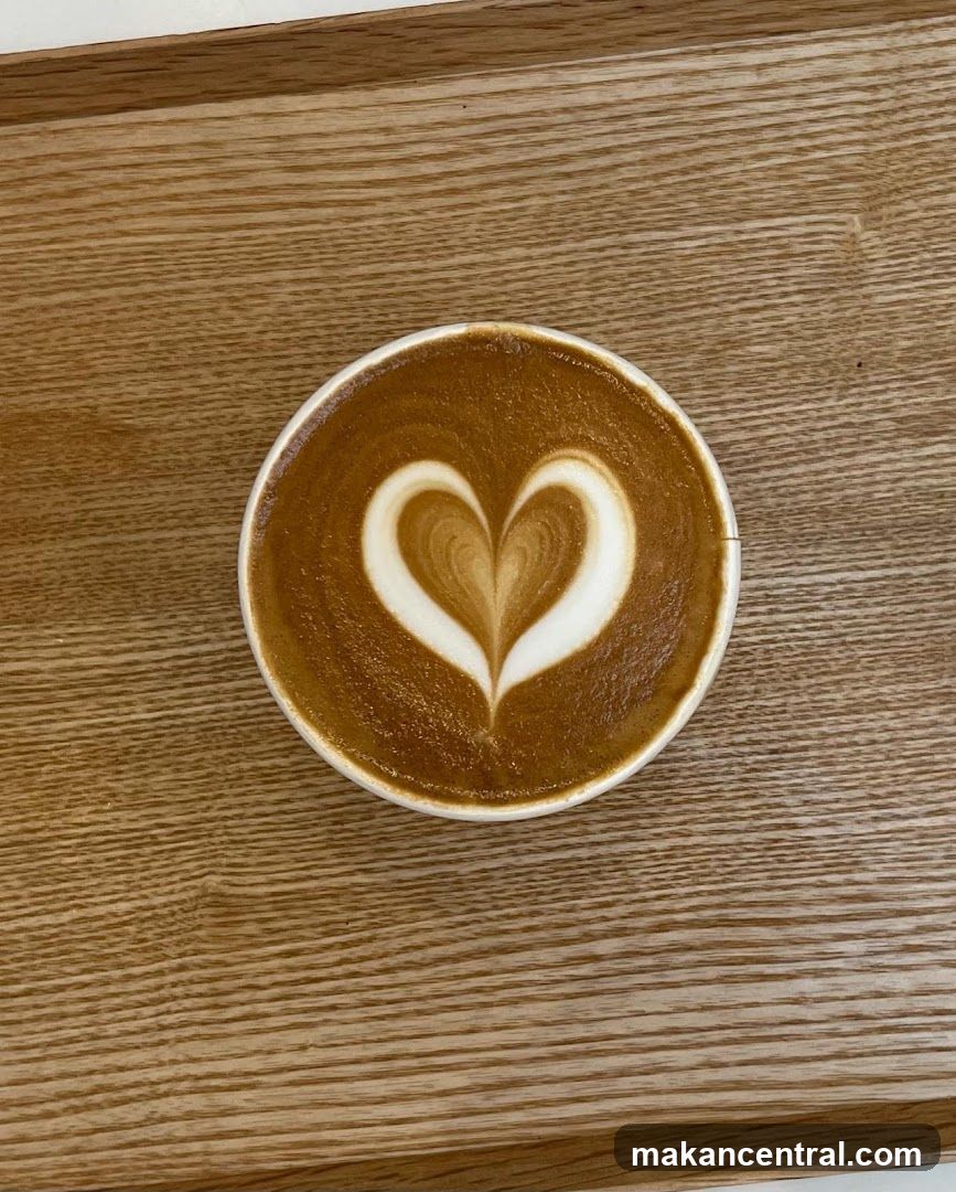 Latte Art on Wooden Surface