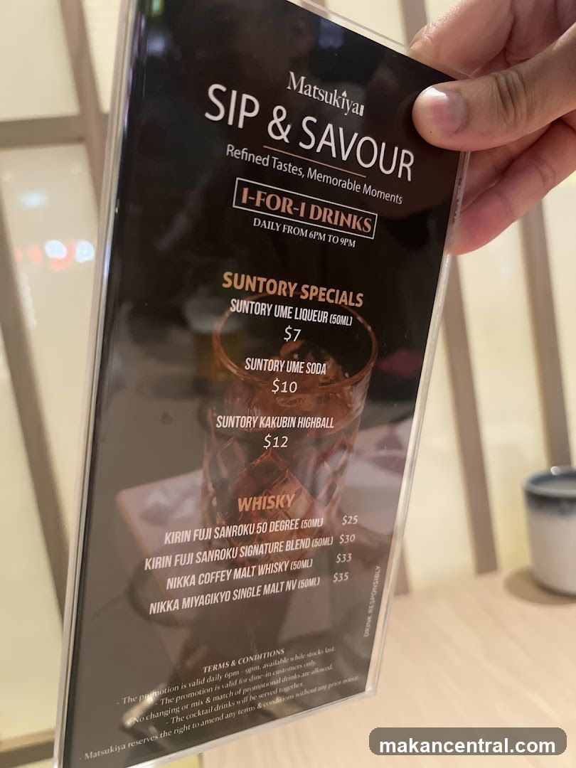 Matsukiyau SIP & SAVOUR Menu