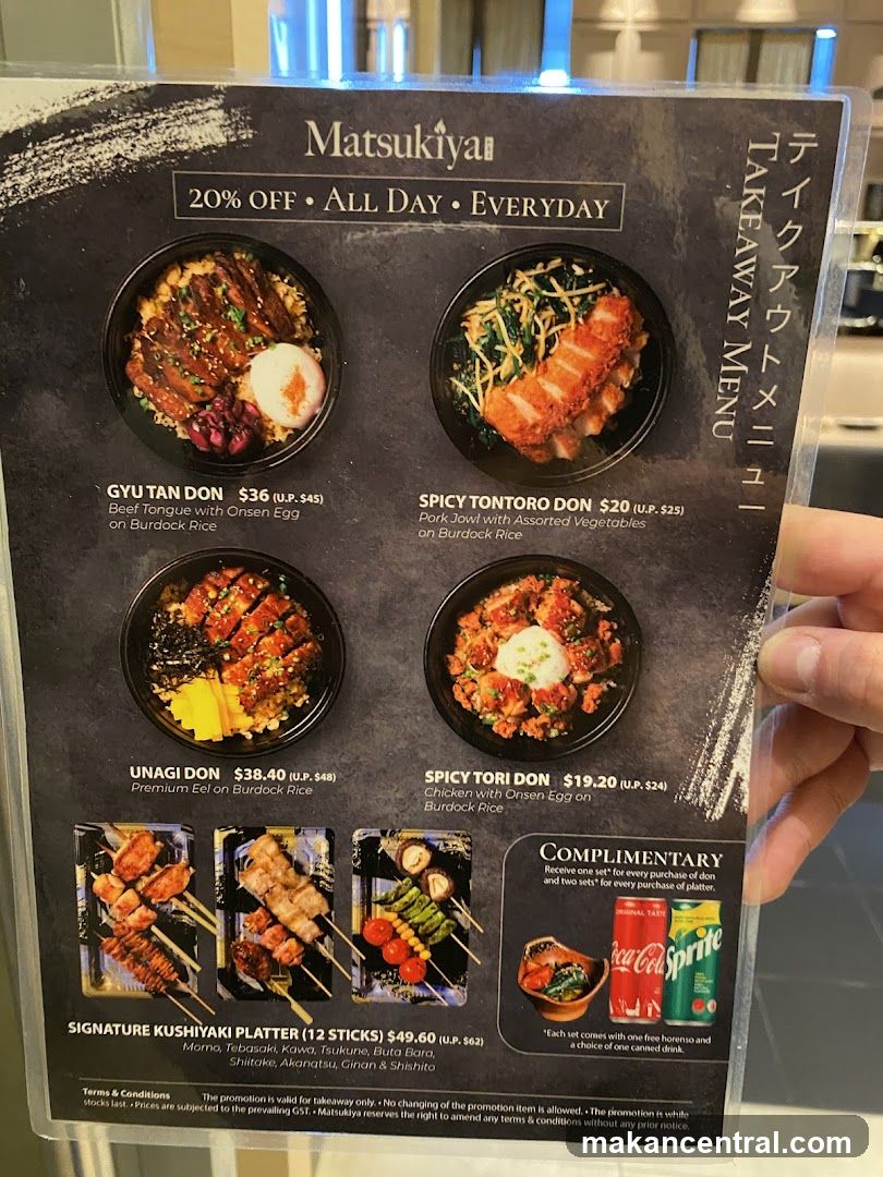 Matsukiya Takeaway Menu
