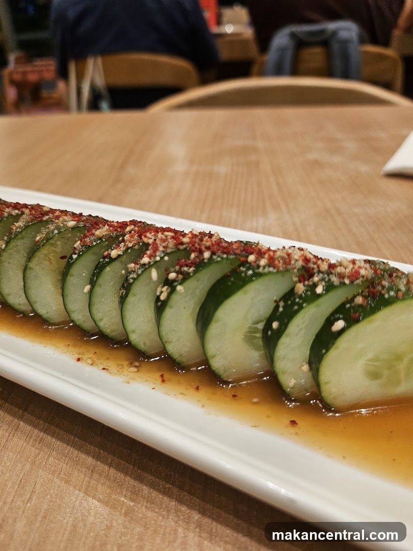 Cucumber Dish in Restaurant Interior