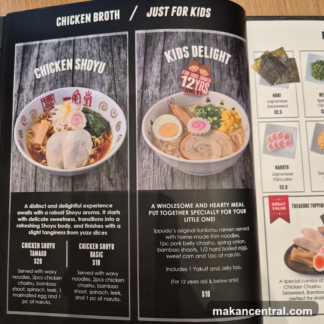 Ippudo Ramen Menu Section