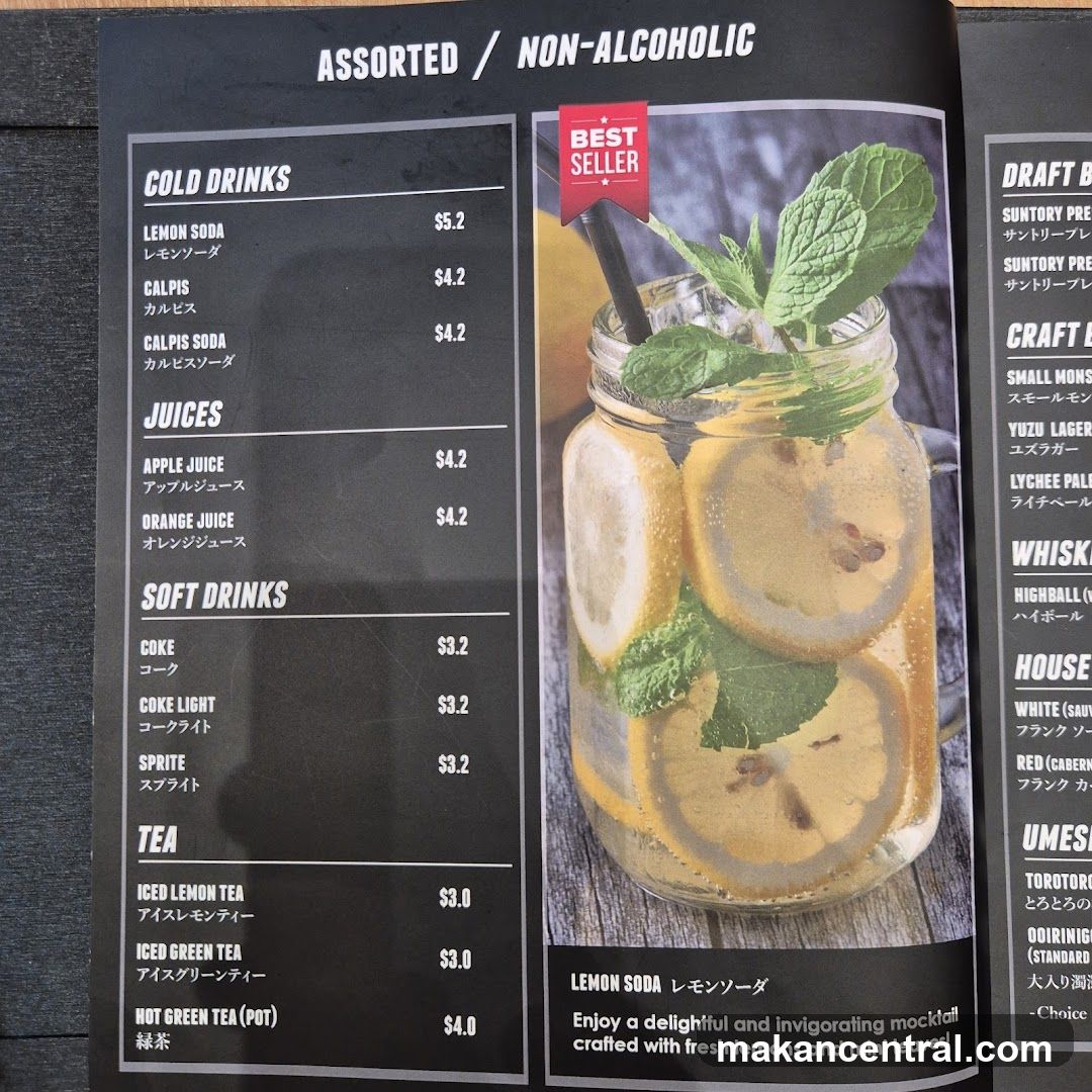Assorted / Non-Alcoholic Drinks Menu