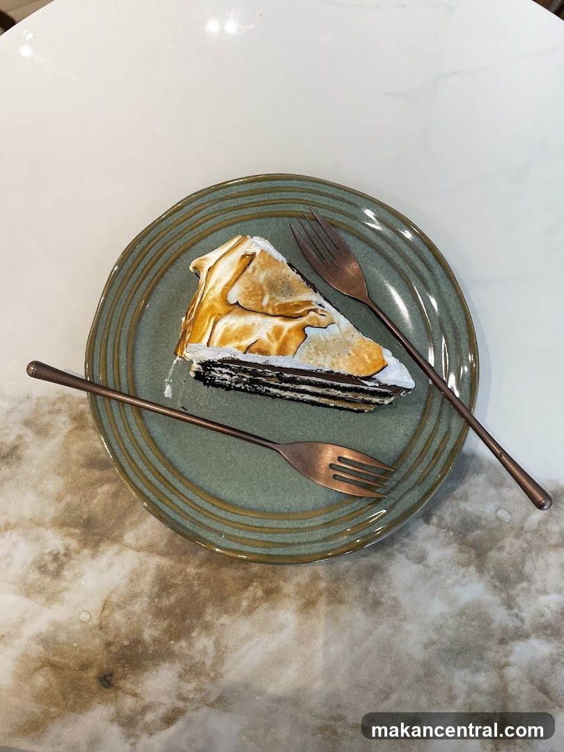 Slice of cake on plate