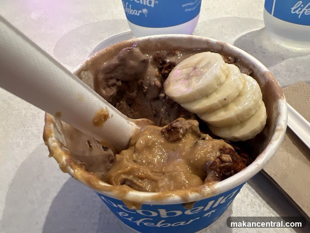 Ice cream bowl with toppings