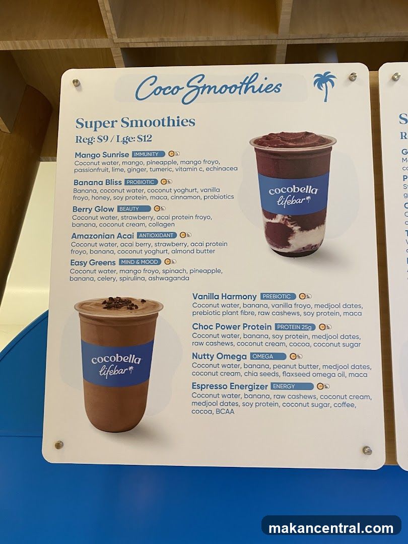 Coco Smoothies Menu