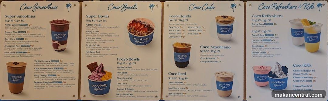 CocoBella Menu Board