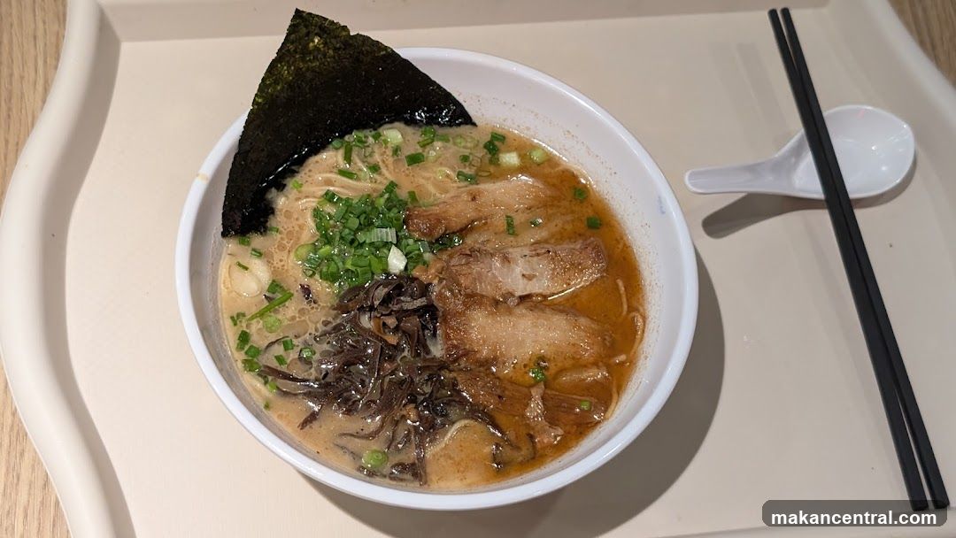 Ramen bowl on tray