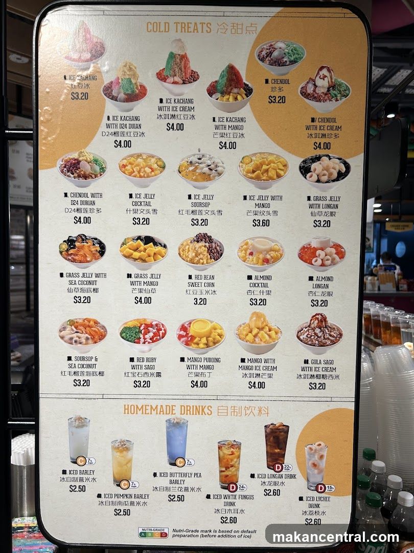 Cold Treats and Homemade Drinks Menu