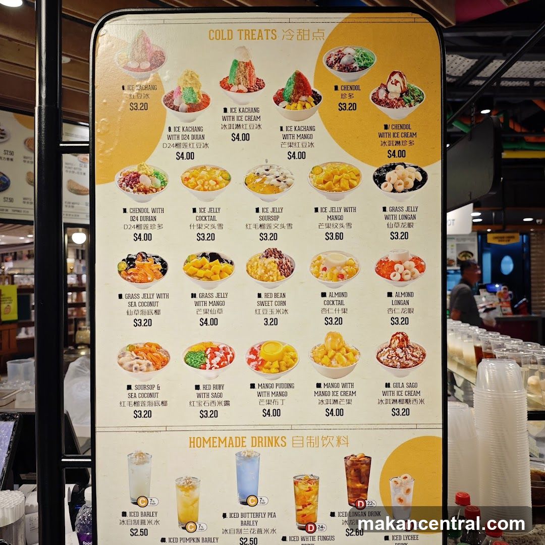 Cold Treats and Homemade Drinks Menu